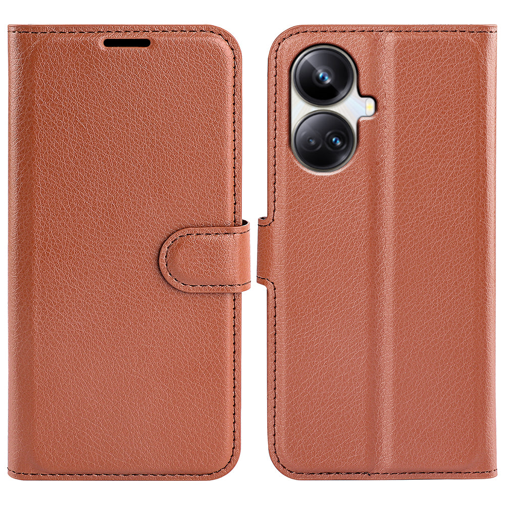 Til Realme 10 Pro 5G Litchi Texture PU-læderstativ tegnebog Telefoncover Fuld beskyttelse Flip Anti-ridse telefoncover Til Realme 10 Pro 5G Litchi Texture PU-læderstativ tegnebog Telefoncover Fuld beskyttelse Flip Anti-ridse telefoncover